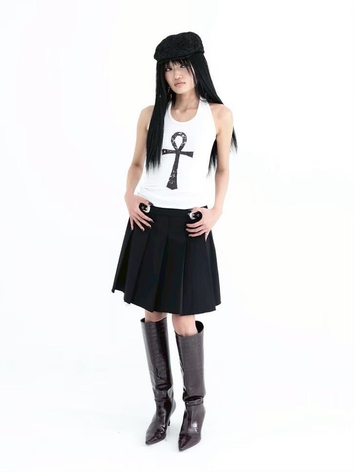 【KAIYA】Ankh Halter neck tank top / 【カイヤ】アンクホルターネックタンクトップ