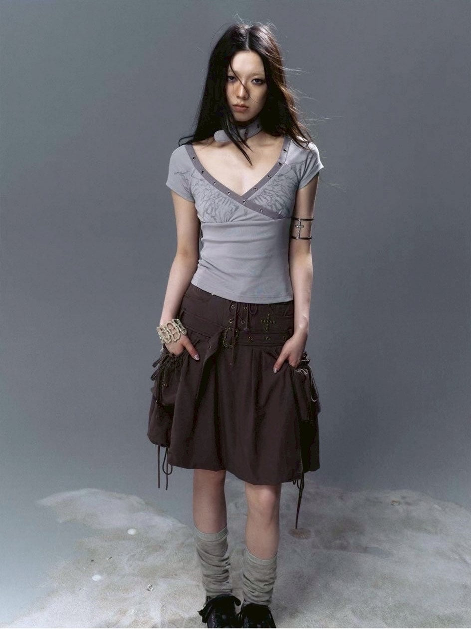 【Cest Nous】Petal Skirt / 【セヌー】ベルトポケットバルーンスカート