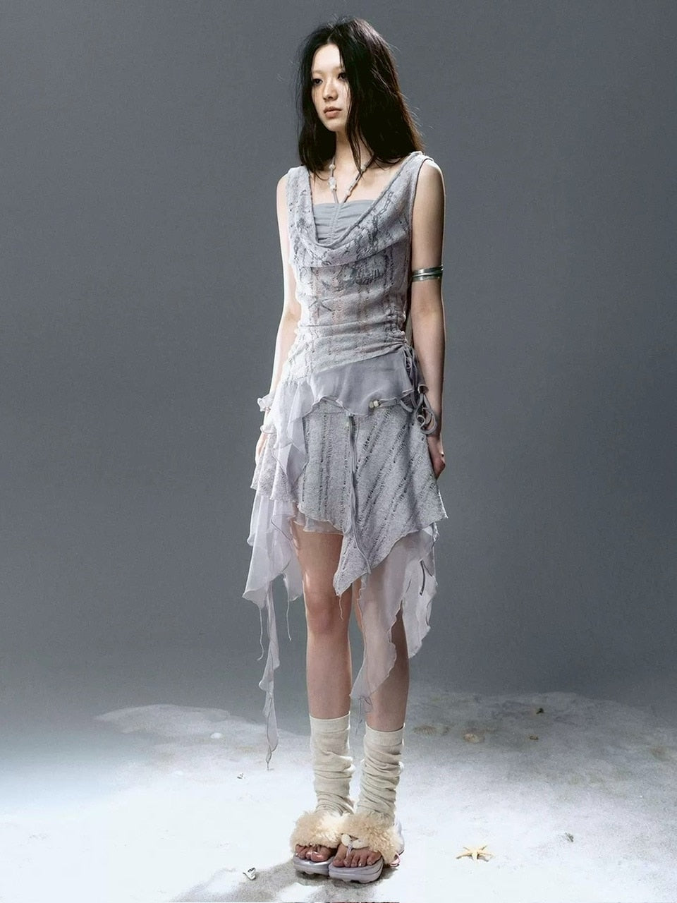 【Cest Nous】Beaded Top / 【セヌー】レイヤードフリルタンクトップ