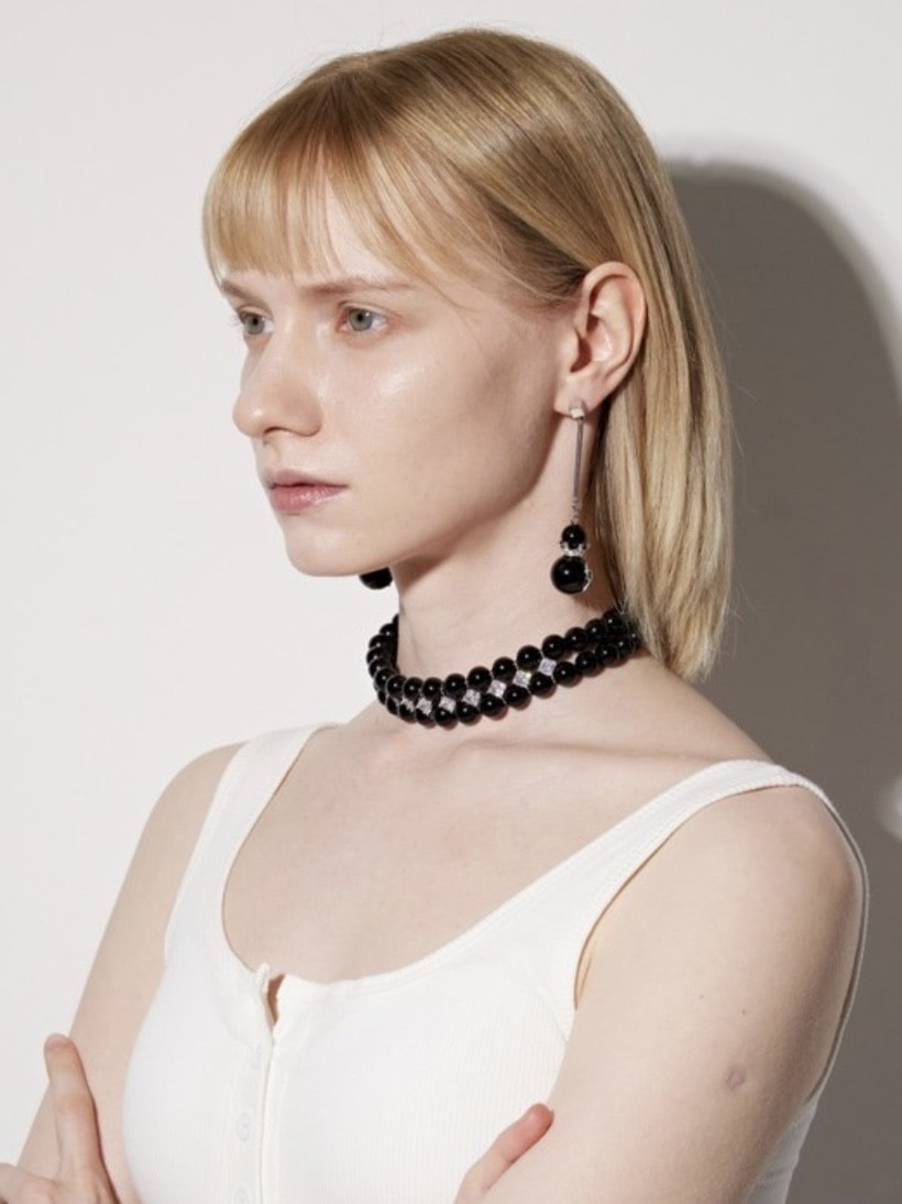 【PEG LEG】Pearl Stone Bridge Choker