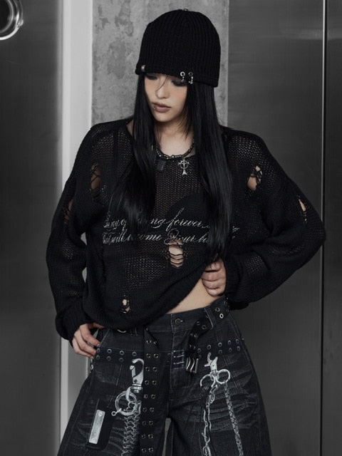 【Rosen Kreuz】LOOSE MESH KNIT