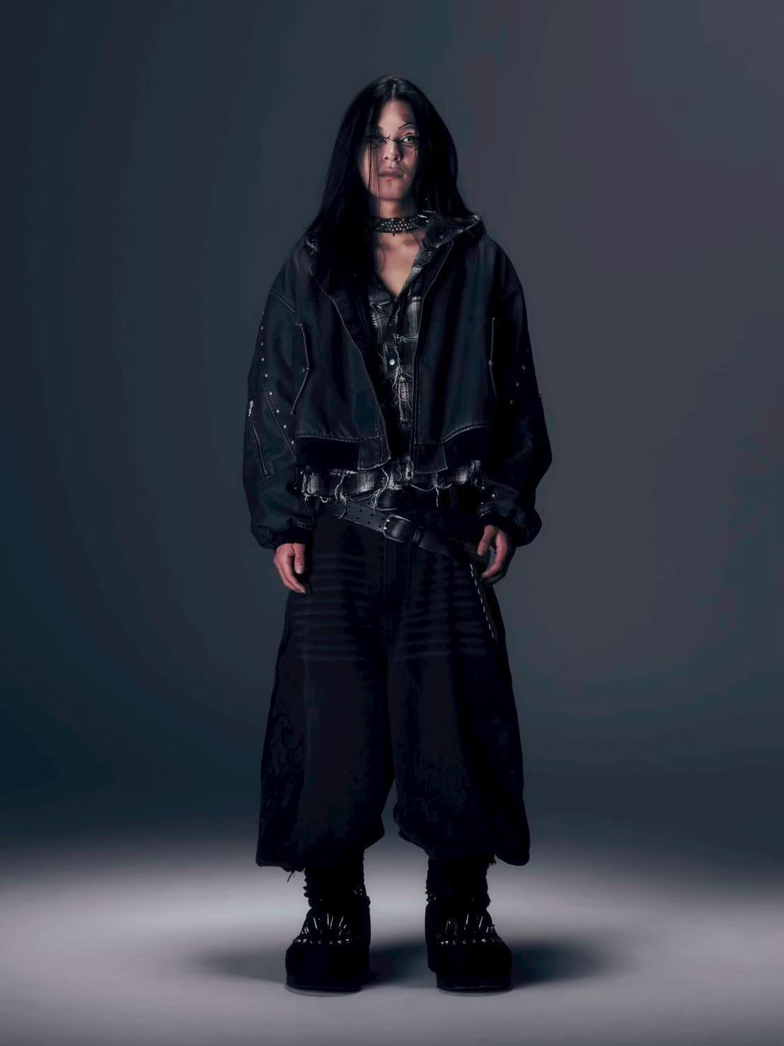 【DIG YOUR OWN GRAVE】TARNISH MA-1 /【ディグユアオウングレイブ】クロップスタッズエムエーワン