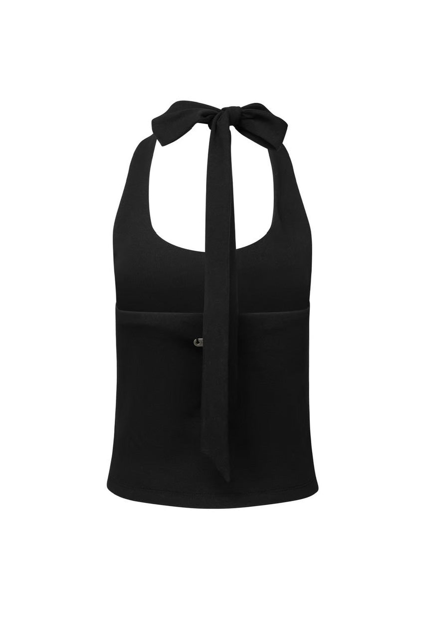 【NACHE】DRAWING HALTER SLEEVELESS