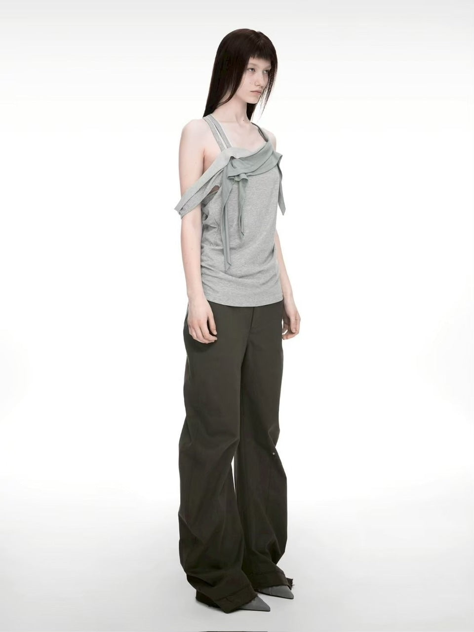 【NACHE】RAWCUT CURVED PANTS (UNISEX)