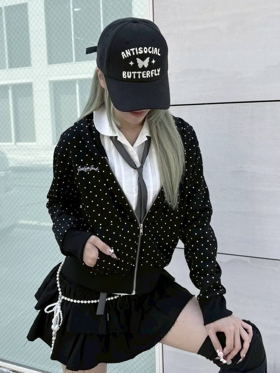 受注制【nmtc +】dot zip up hoodie / 【エヌエムティーシープラス】ドットジップパーカー (2color)