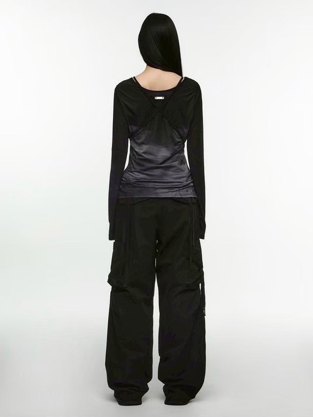 【NACHE】CUT-OUT SLIM FIT LONG SLEEVE