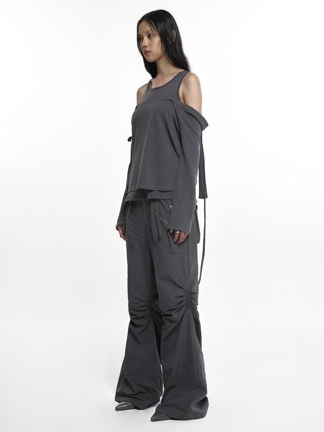 【NACHE】EXPOSURE ZIP DETAIL PANTS (UNISEX)