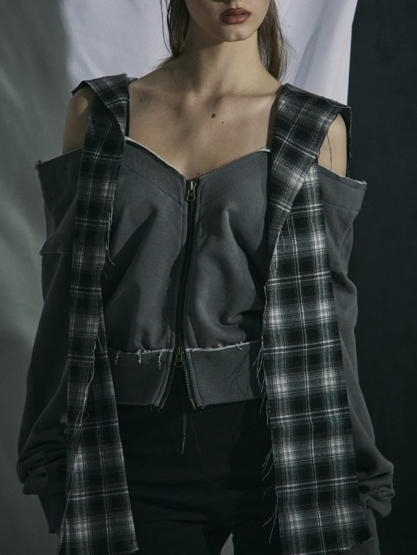 【GATELESS】CHECK HOOD MUFFLER / 【ゲートレス】チェックフードマフラー