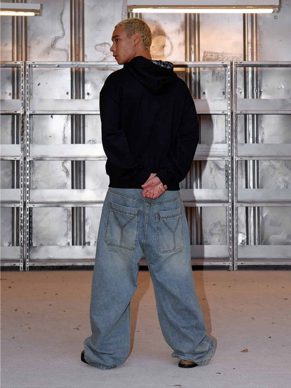 【OY】FLANNEL CHECK LOGO HOODIE ZIP UP