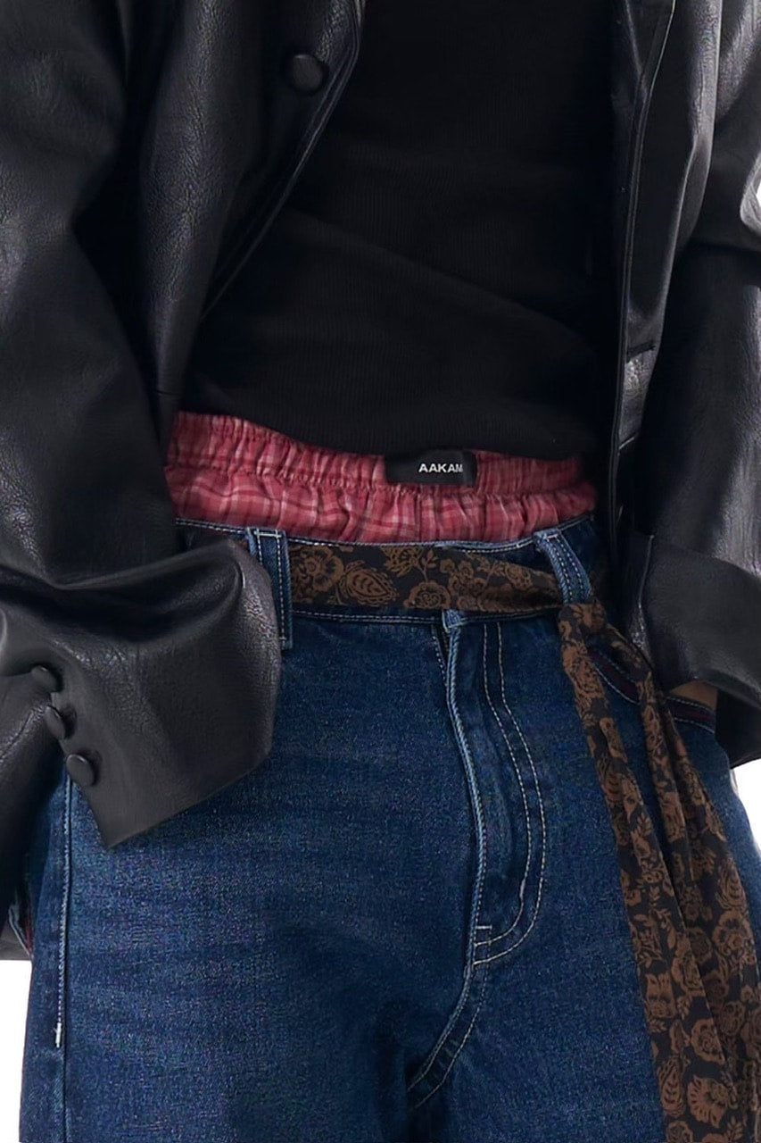 【AAKAM】Check Boxer