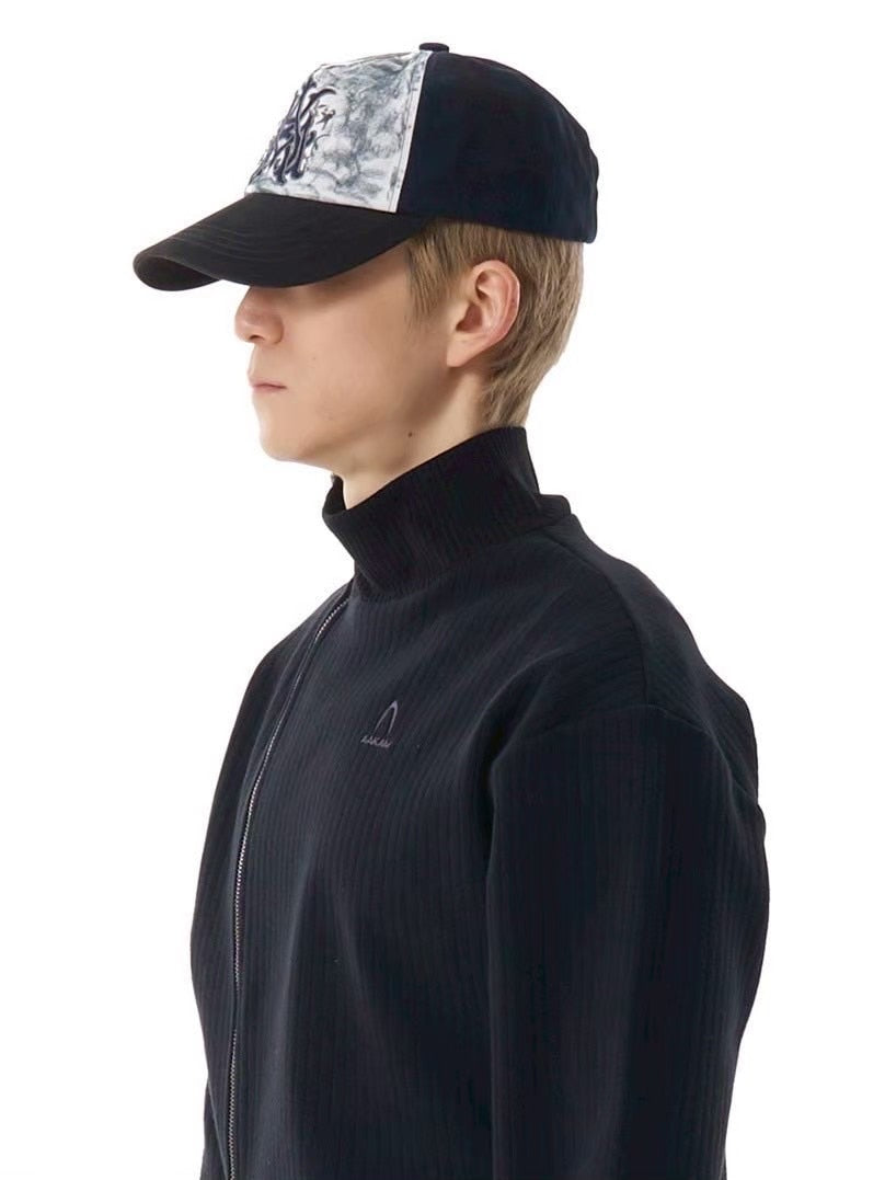 【AAKAM】Contrast Washed Cotton Ball Cap