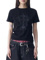 【AAKAM】Studded CROS2 Half Top