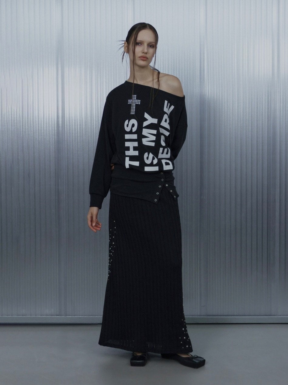 【SETUP‐EXE】BOLD LETTERING LOOSE TOP / 【セットアップエグゼ】ボールドレタリングルーズ長袖Ｔシャツ