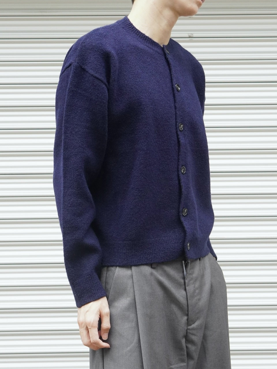 東京店WEB限定受注制【Chikashitsu +】soft touch crew neck knit cardigan / 【チカシツプラス】ソフトタッチクルーネックニットカーディガン (4color)