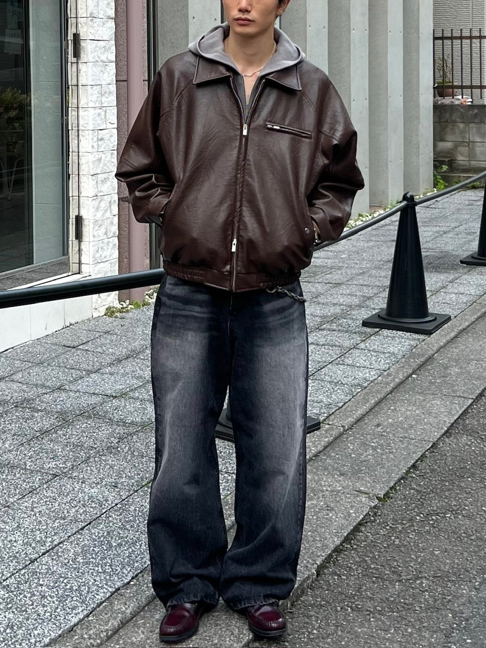 受注制【Chikashitsu +】bomber synthetic material jacket / 【チカシツプラス】ボンバーシンセティックマテリアルジャケット (2color)