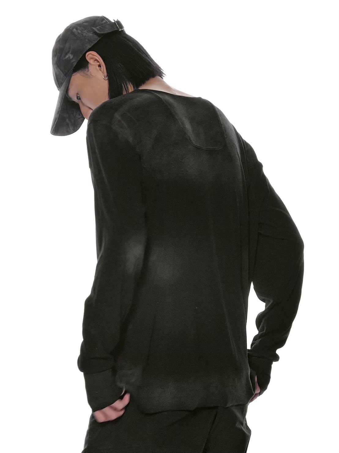 【d5ove】Basic Washed Long-sleeved Tee / 【ダヴ】スモークウォッシュド長袖Ｔシャツ