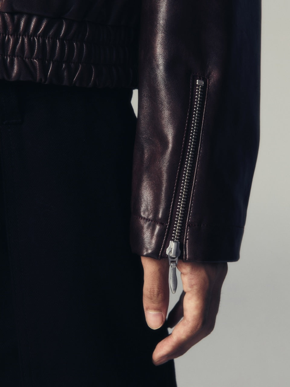 【CS】multi zip faded wash blouson (red brown)