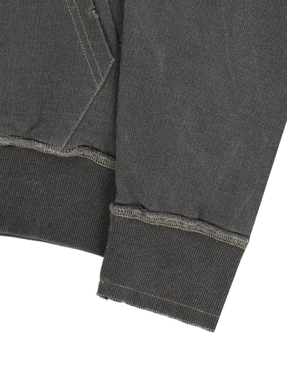 【AAKAM】Vintage Damaged Zip-Up Hoodie