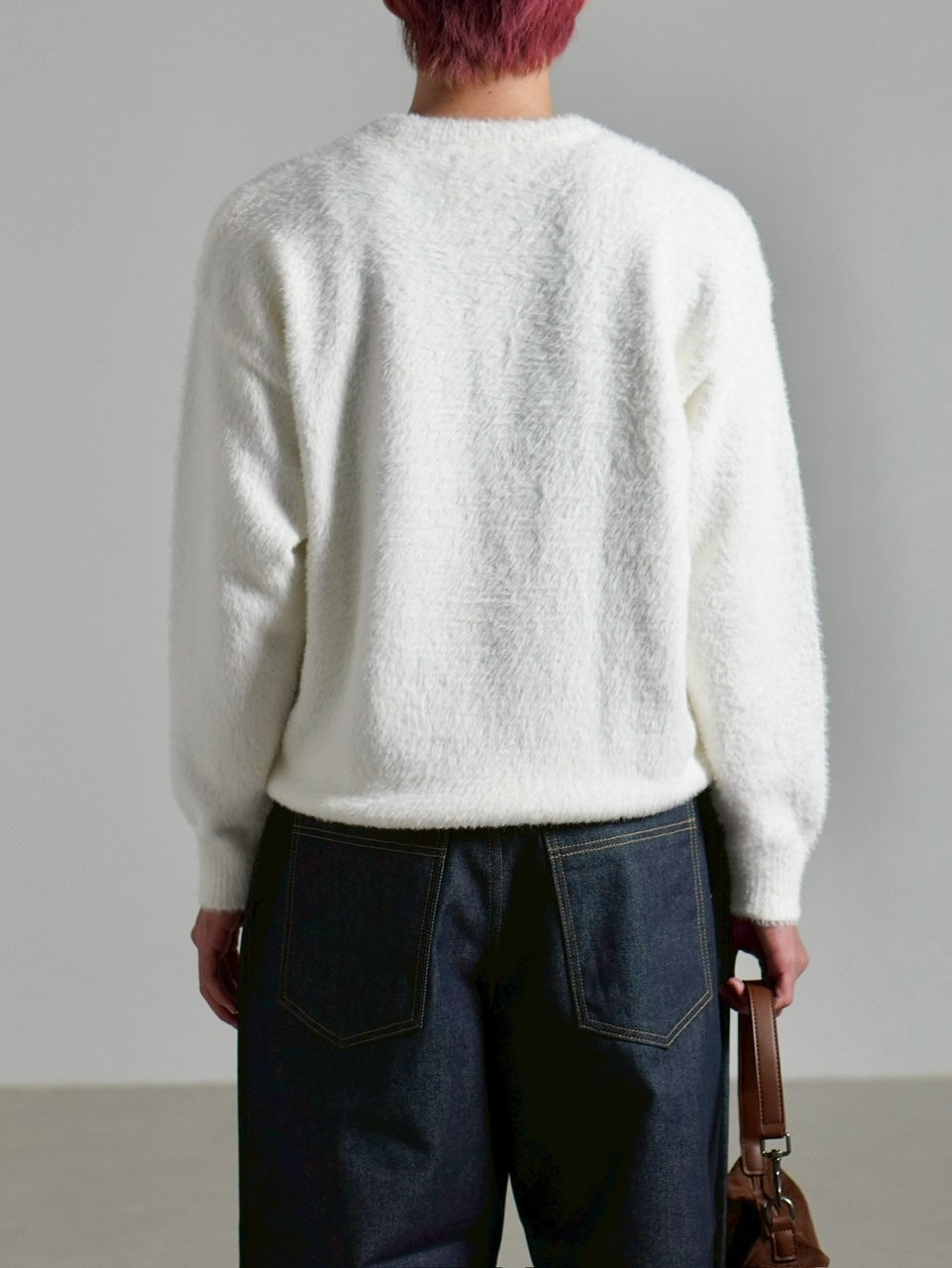 受注制【Chikashitsu +】henry neck hairy knit / 【チカシツプラス】ヘンリーネックヘアリー長袖ニット (5color)