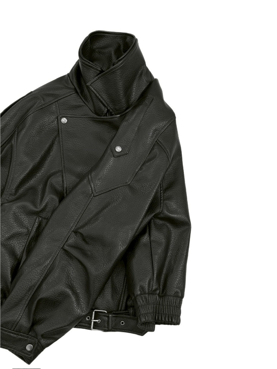 受注制【Chikashitsu +】high neck non-leather bomber jacket / 【チカシツプラス】ハイネックノンレザーボンバージャケット (2color)