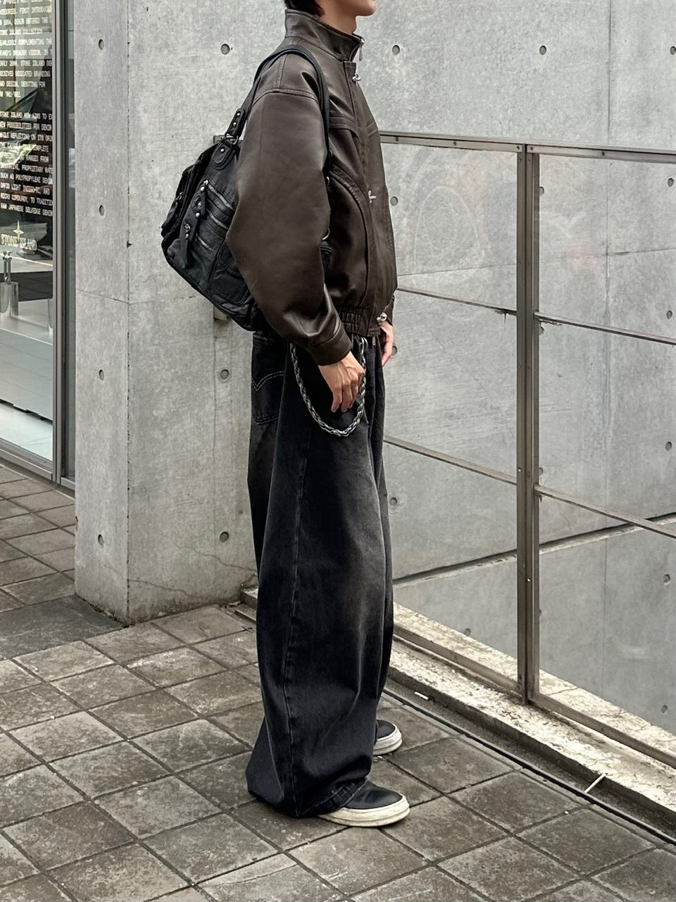 大阪店WEB限定受注制【Chikashitsu +】overfit fireman leather jacket / 【チカシツプラス】オーバーフィットファイアマンレザージャケット (2color)