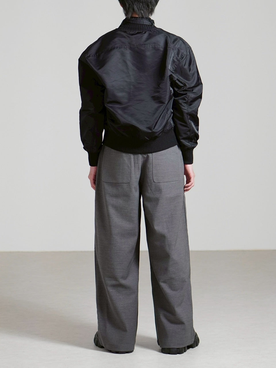 受注制【Chikashitsu +】zip up design bomber blouson / 【チカシツプラス】ジップアップデザインボンバーブルゾン