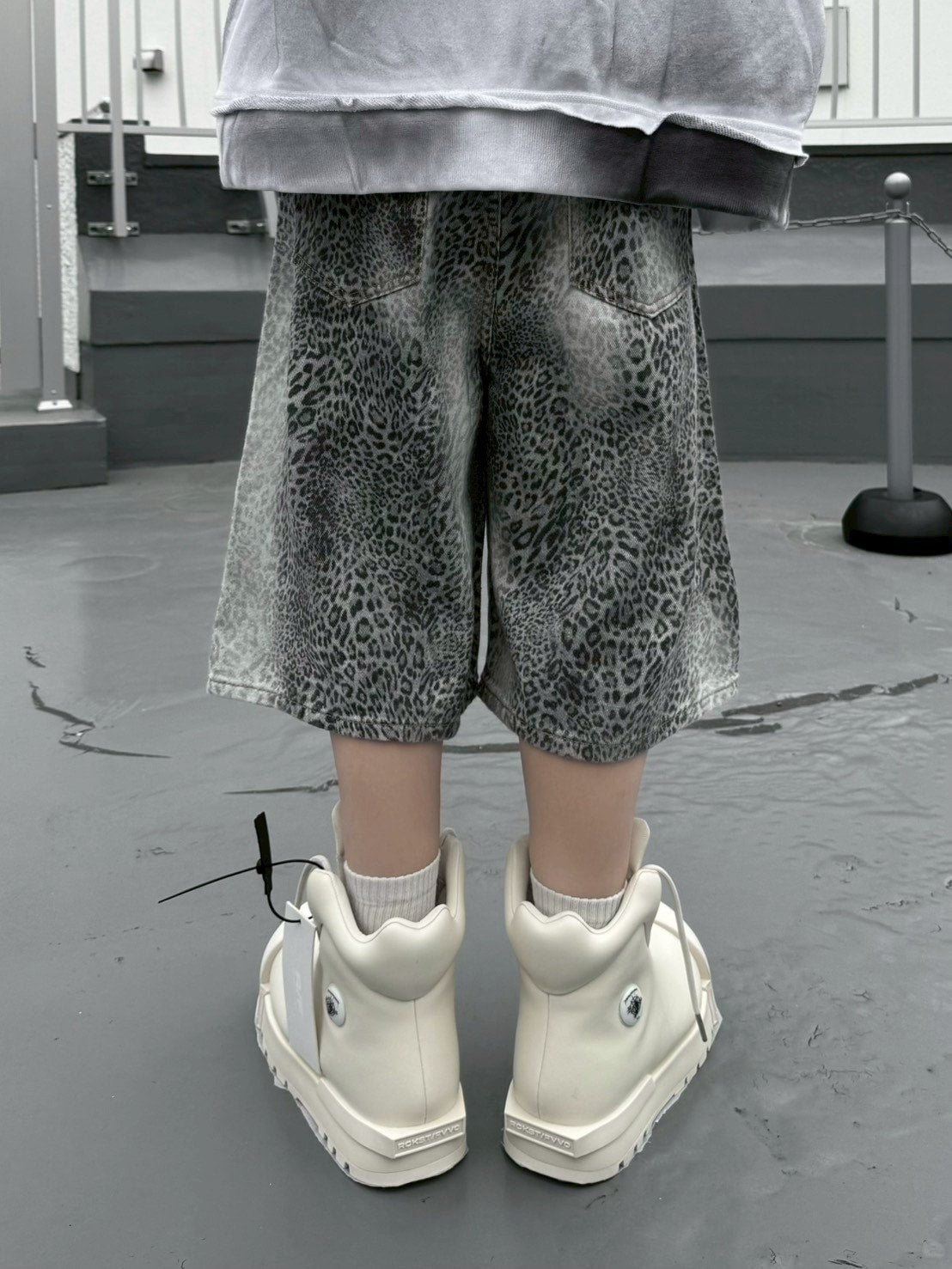 【Never mind the XU】leopard half pants / 【ネバーマインドザエックスユー】レオパードハーフパンツ (2color)