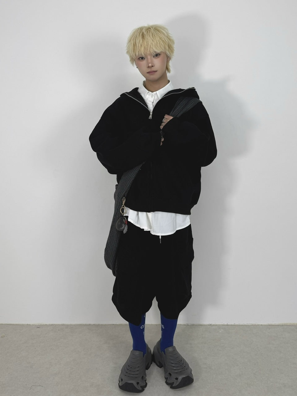 国際配送【Nerd out XU】high neck heavy hoodie / 【ナードアウトエックスユー】ハイネックヘビーフーディー (2color)