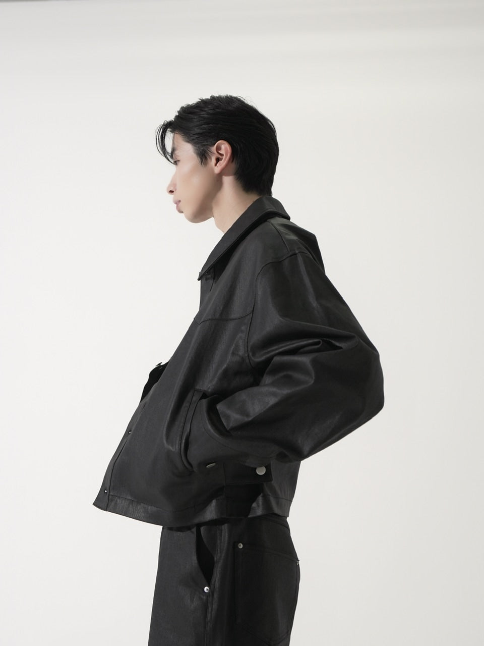 【CS】coated denim jacket(black)