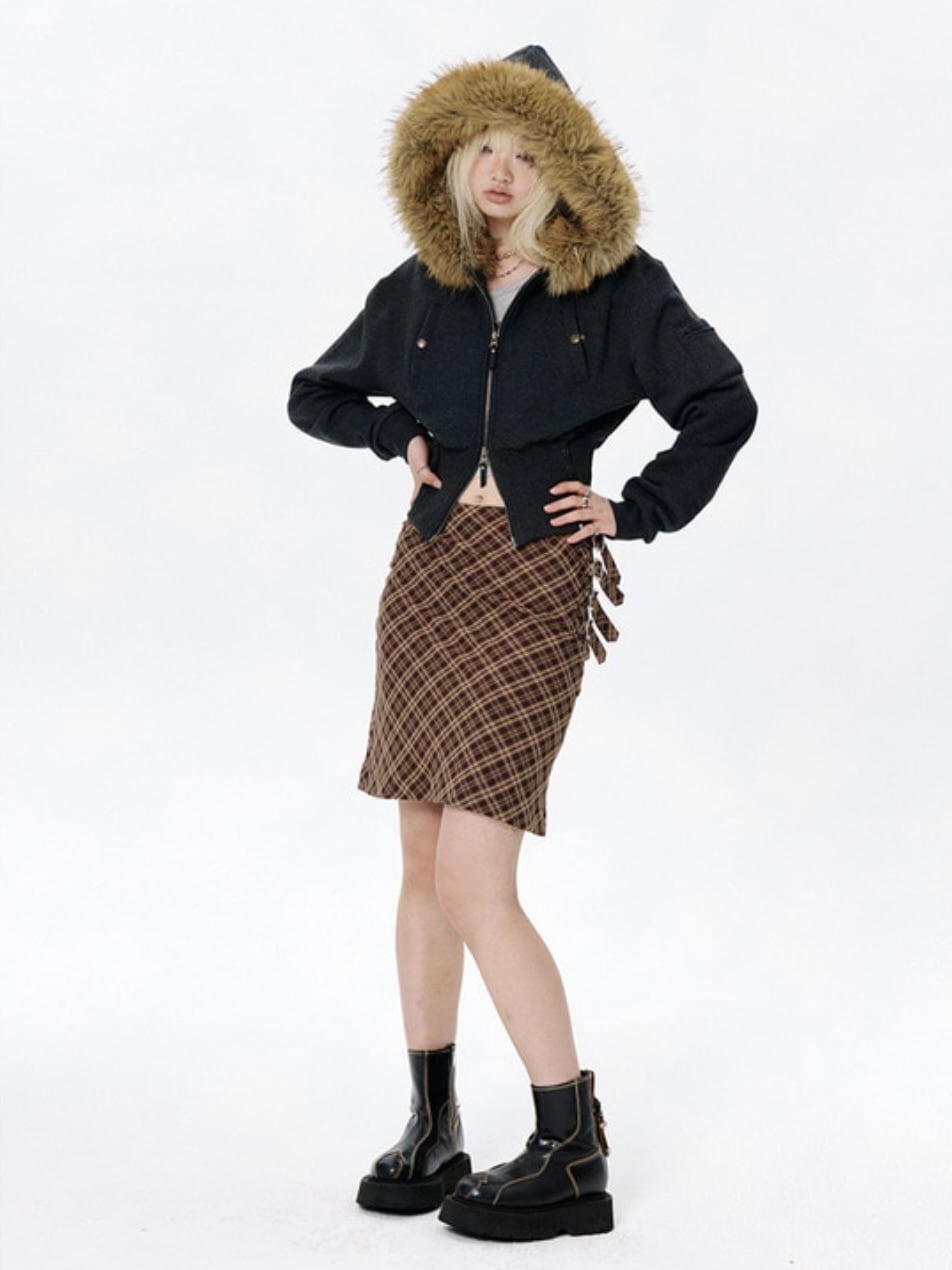 【runningHIGH】FUR ZIP UP HOODIE / 【ランニングハイ】ファージップアップパーカー