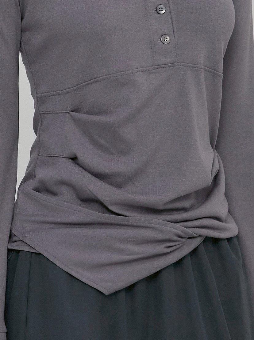 【FLAREUP】Asymmetrical Draped Hoodie / 【フレアアップ】アシンメトリードレープフードロングTシャツ