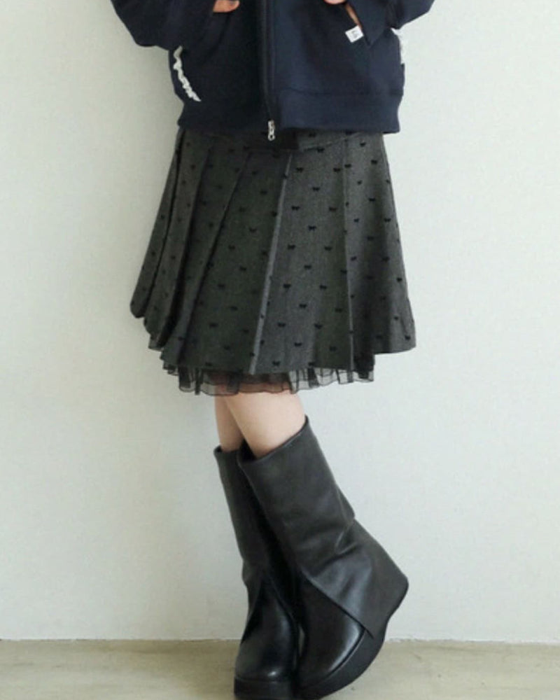 12/21 20:00 再販【Uglyshadow】RIBBON MIDI SKIRT