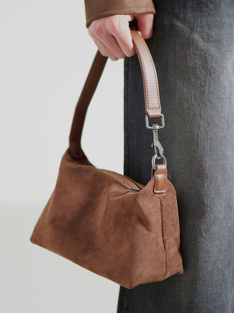 【Chikashitsu +】2 way suede hand bag / 【チカシツプラス】ツーウェイスエードハンドバッグ (3color)