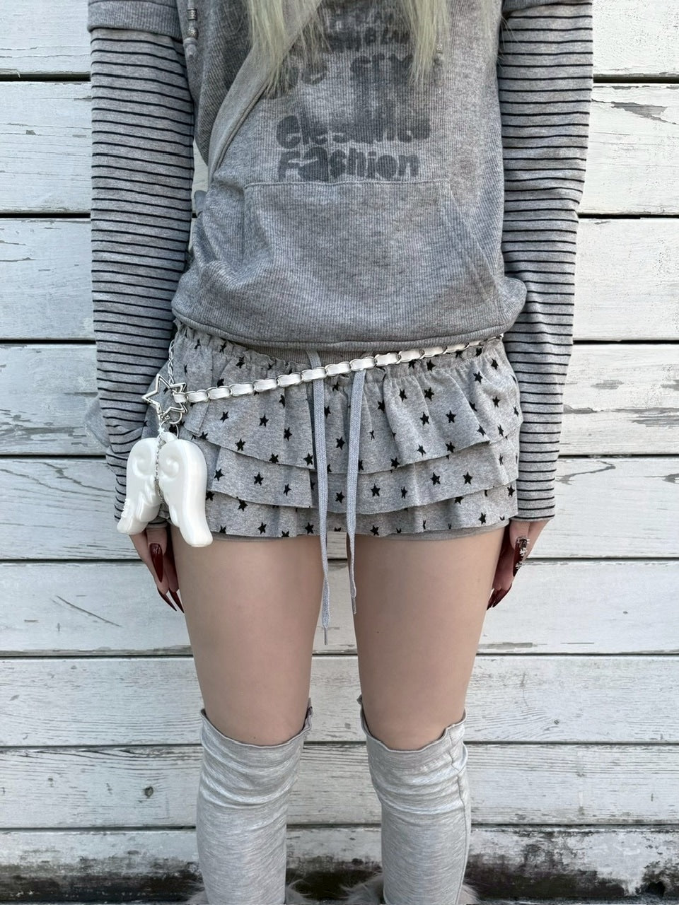 受注制【nmtc +】star frill skirt pants / 【エヌエムティーシープラス】スターフリルスカートパンツ (3color)