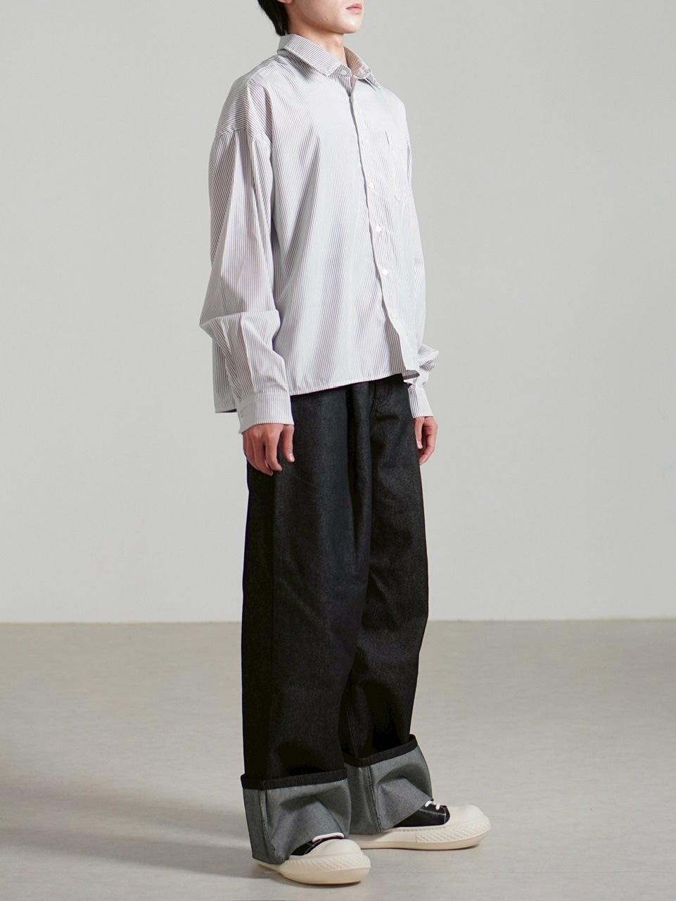 受注制【Chikashitsu +】roll-up balloon denim pants / 【チカシツプラス】ロールアップバルーンデニムパンツ (2color)