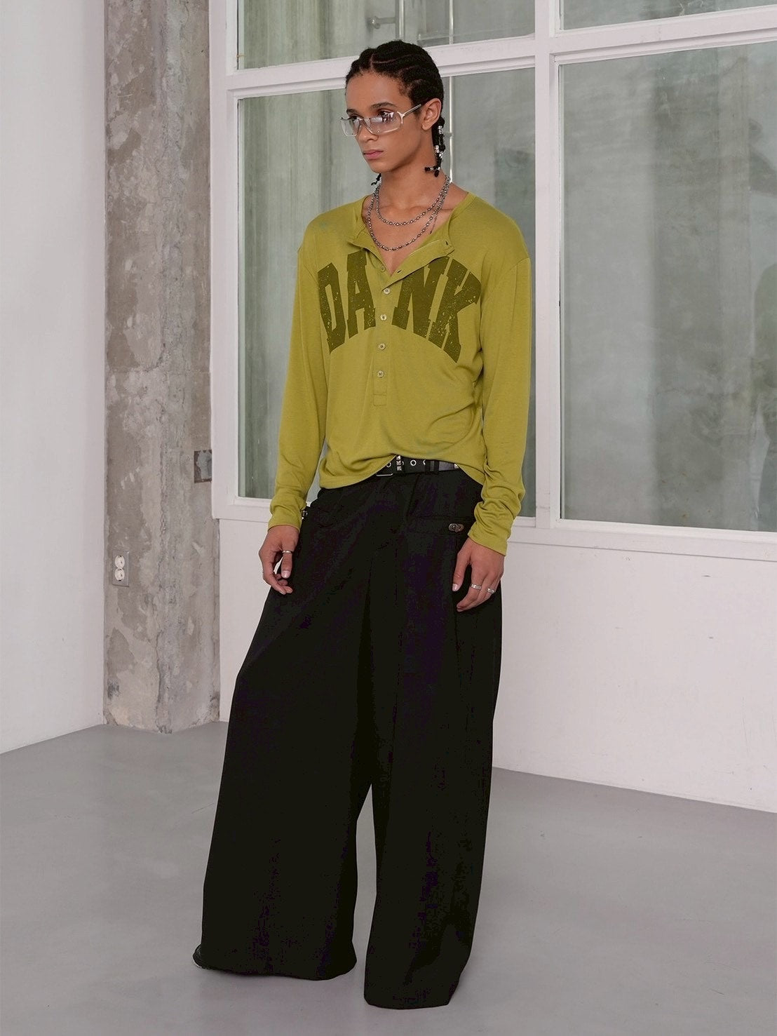 【ESC STUDIO】Bag buckle detail wide pants