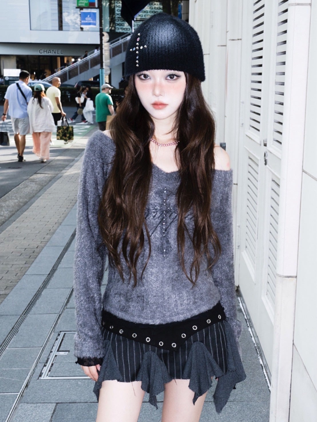 1/2 20:00発売【CHERRYQUIRI】crystal flare cross beanie