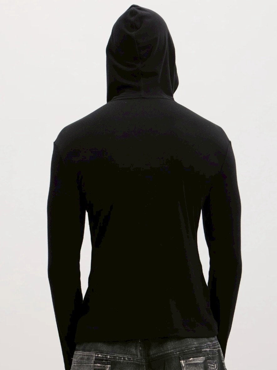 【DND4DES】Patchwork Hooded T-shirts /【ディーエヌディーフォーデス】ロゴグラフィックフード長袖Tシャツ