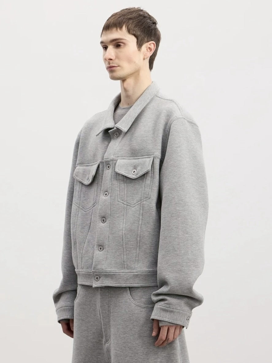 【DND4DES】Wool Knitted Jacket /【ディーエヌディーフォーデス】シンプルポケットカラージャケット