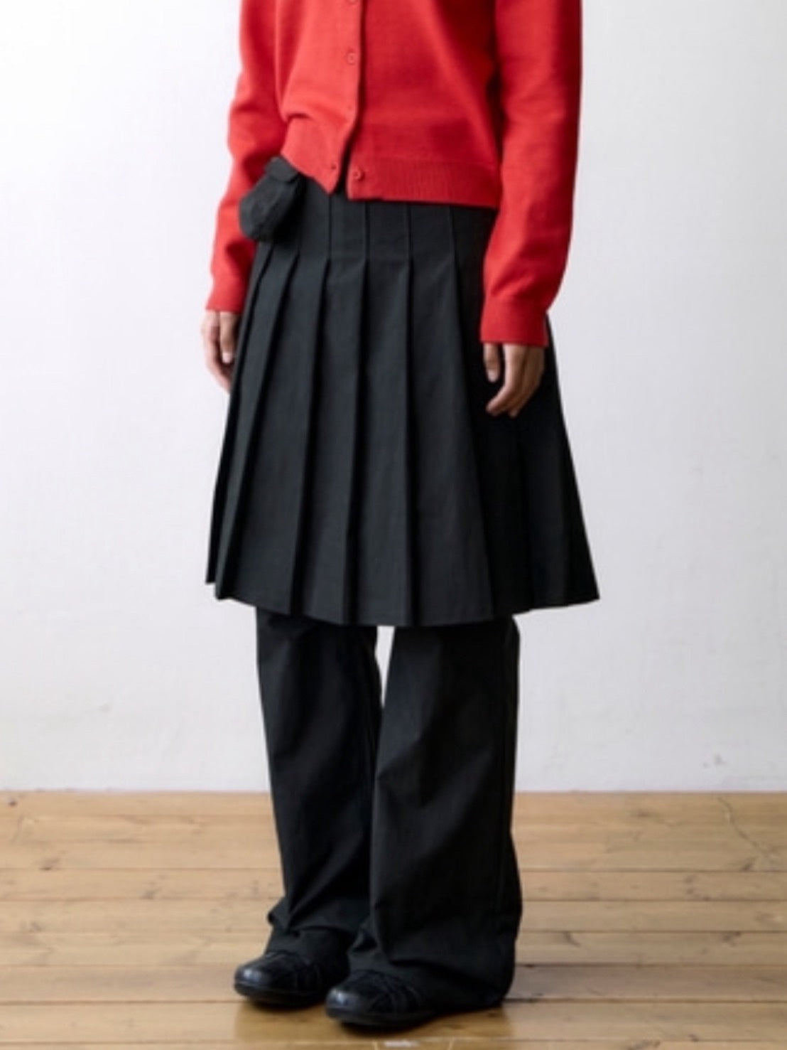 【THECOLDESTMOMENT】TCM skirt layered pants