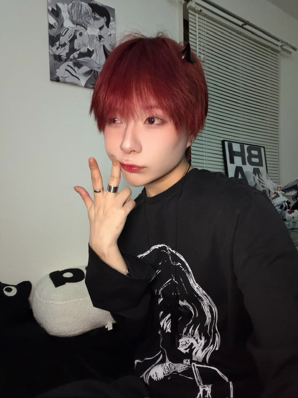 国際配送【LUV CODE】anime print long sleeve tee (2color)