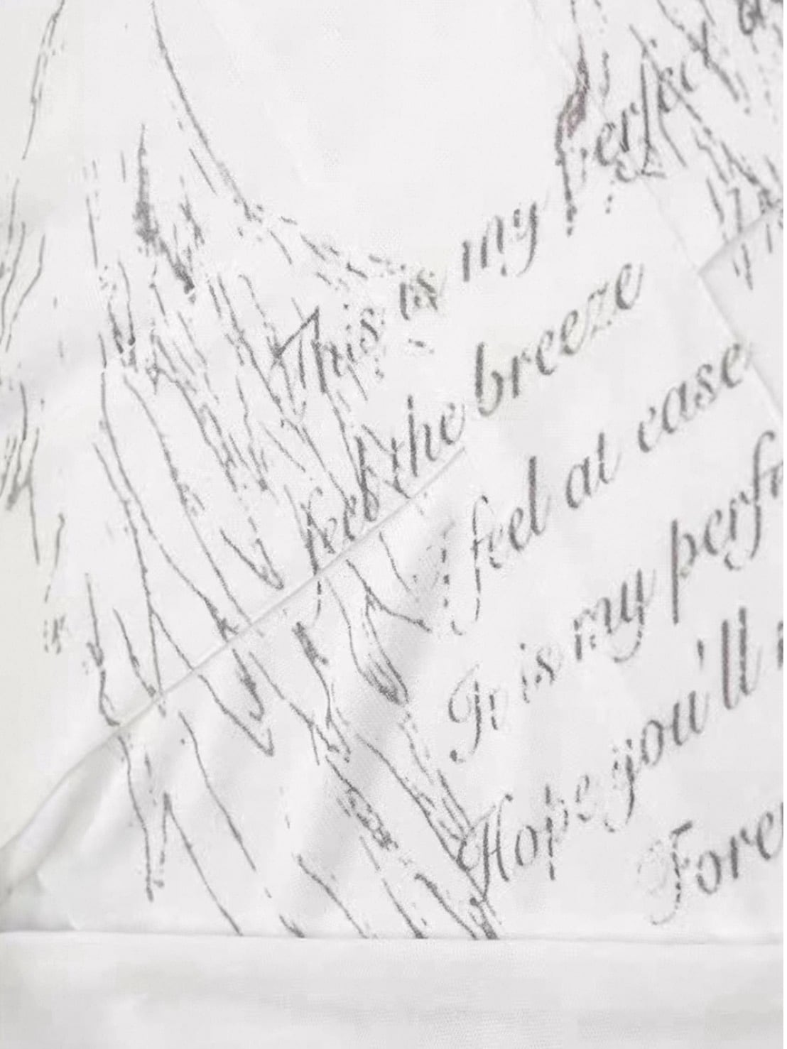 【Cest Nous】White Wing Graffiti Top / 【セヌー】タイ付きワンショルダー長袖トップス