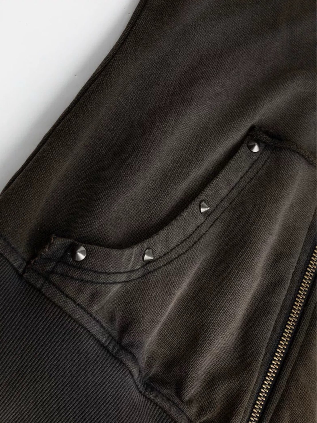 【Cest Nous】Studded Hoodie / 【セヌー】オープンカラースタッズジップパーカー