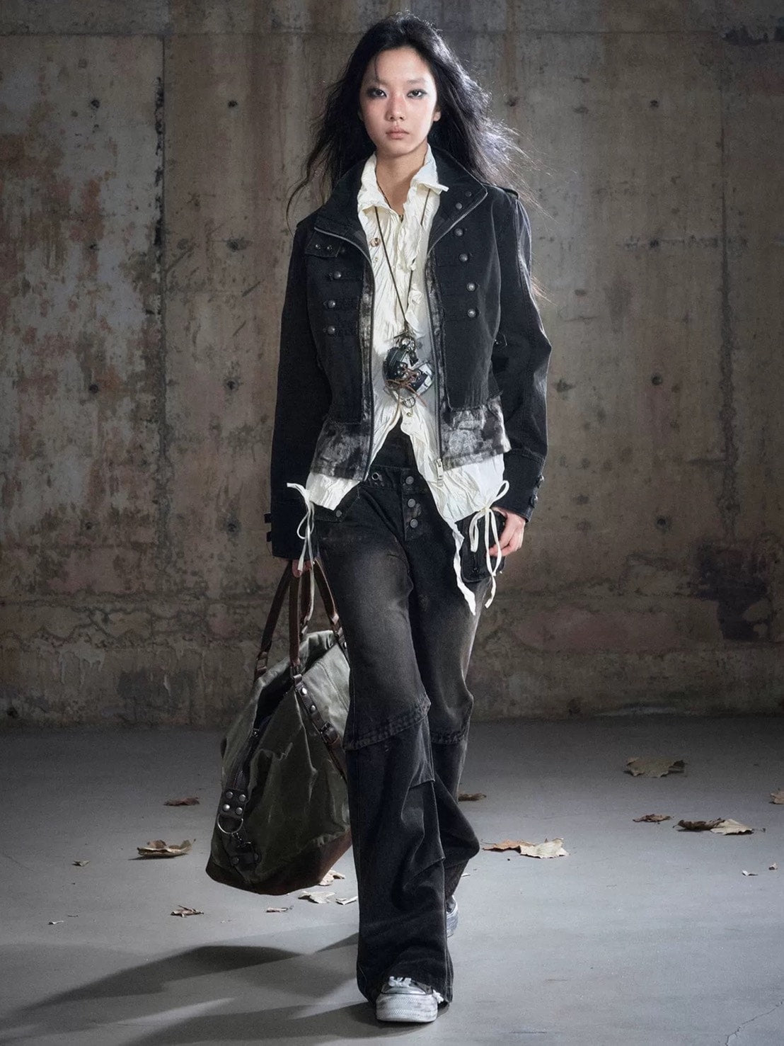 【Cest Nous】Baroque Jacket / 【セヌー】ハイネックバロックジップアップデニムジャケット