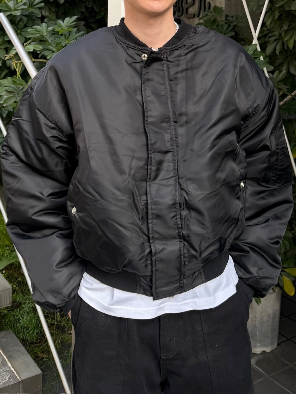 東京店WEB限定受注制【Chikashitsu +】cropped ma-1 jacket / 【チカシツプラス】クロップドエムエーワンジャケット (2color)