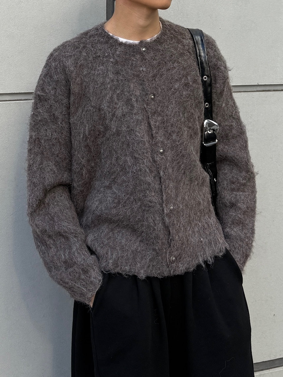 東京店WEB限定受注制【Chikashitsu +】shaggy knit cardigan / 【チカシツプラス】シャギーニットカーディガン (2color)