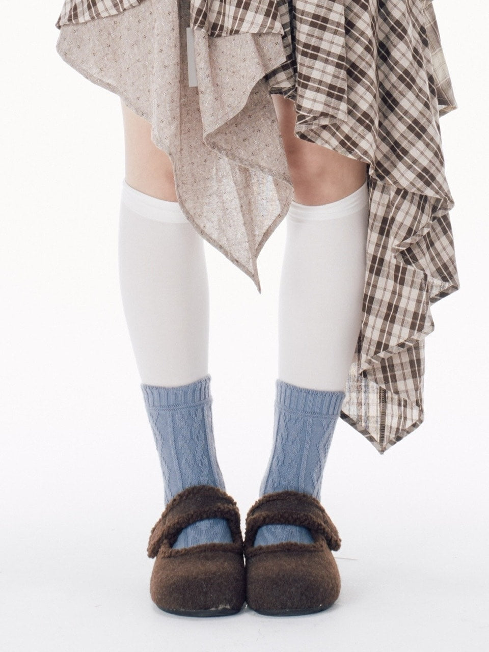 国際配送【Nerd out XU】fur mary jane flat shoes / 【ナードアウトエックスユー】ファーメリージェーンフラットシューズ (3color)