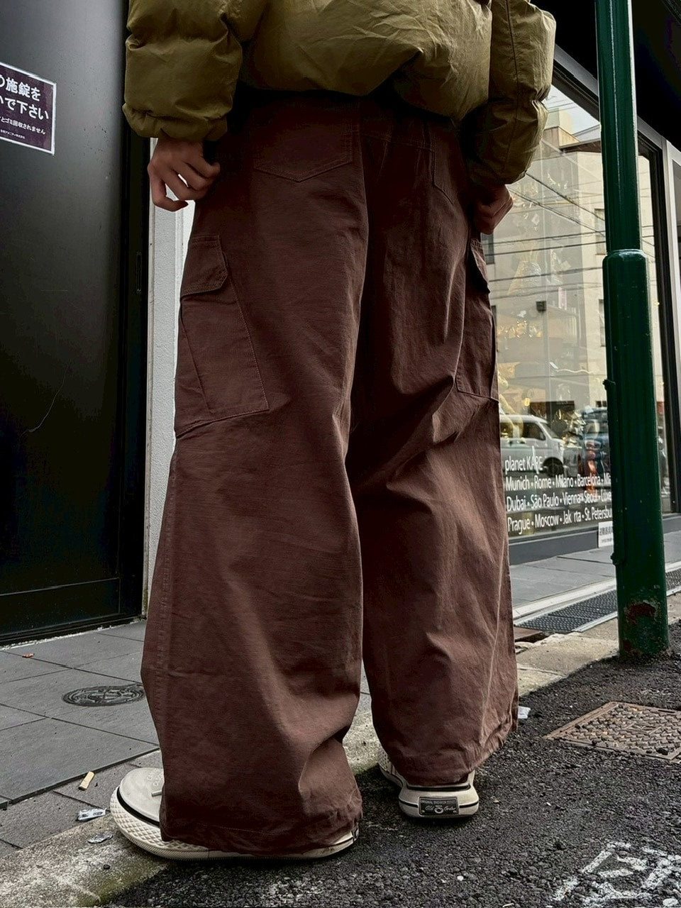 受注制【Chikashitsu +】rib cotton curve cargo pants / 【チカシツプラス】リブコットンカーブカーゴパンツ (3color)