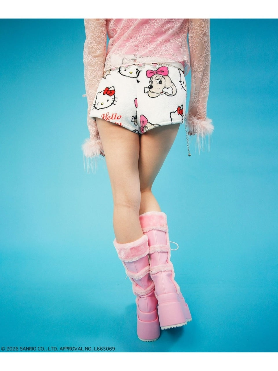 【GALFY×KITTY】ラブリーふわもこ3ピースSET UP / 【ガルフィー×キティー】総柄猫耳３ピースセットアップ