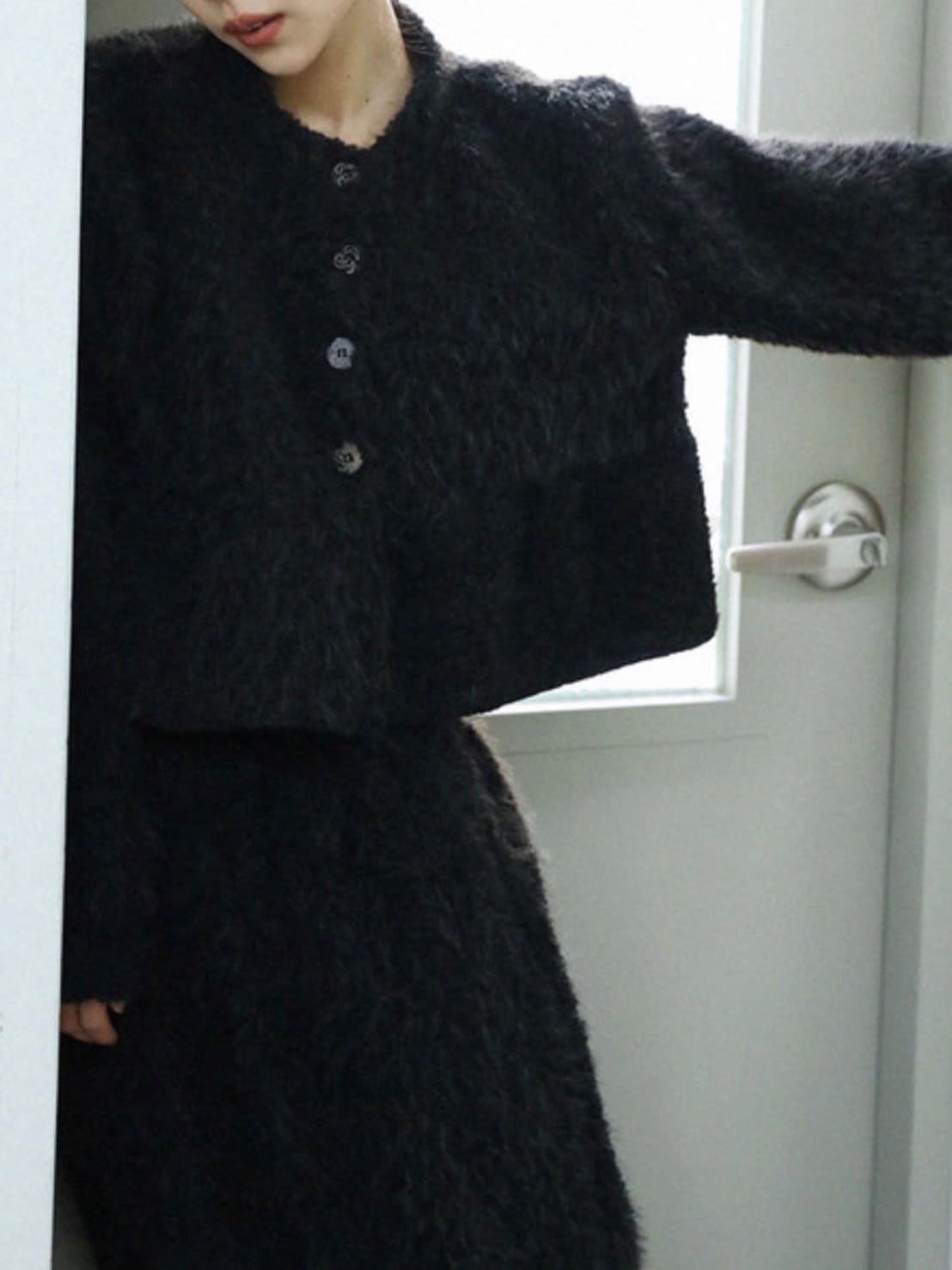 12/21 20:00 発売【Uglyshadow】BOUCLE KNIT WIDEPANTS